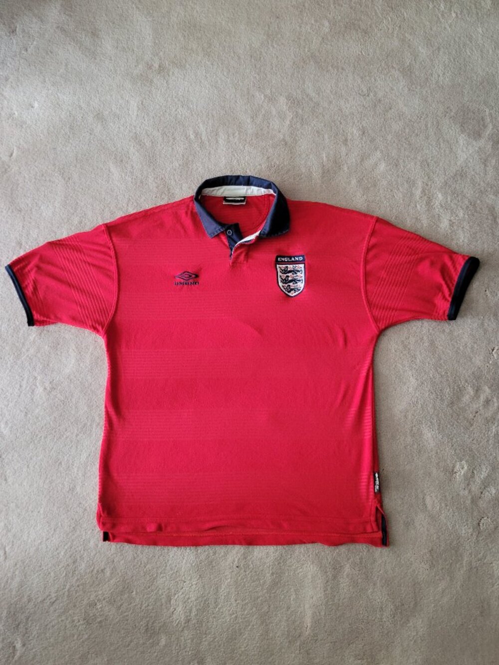 England Umbro Euro 2000 Fifa Soccer Away Jersey Vintage